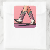 Cowgirl Loop Laarzen Coquette Pop Art Stickers (Tas)