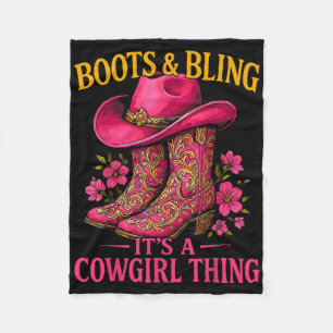 Cowgirl Lover Boots en Bling is een Cowgirl ding Fleece Deken