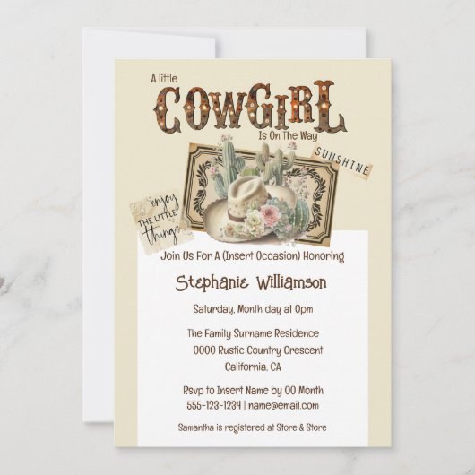 Cowgirl marquee  western cowboy pet cactus kaart (Voorkant)