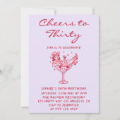 Cowgirl Martini Cheers to Thirty 30th Birthday Kaart (Voorkant)
