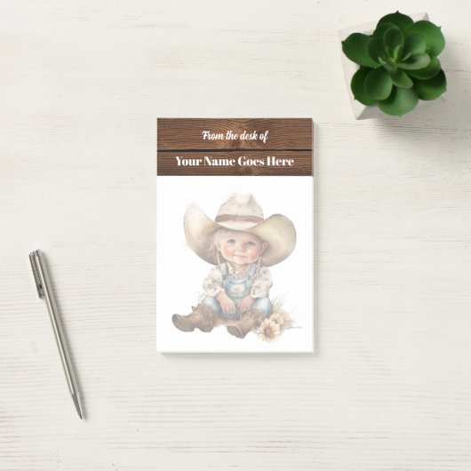 Cowgirl meisje met stetson cowboy pet schattig post-it® notes (Kantoor)