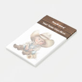 Cowgirl meisje met stetson cowboy pet schattig post-it® notes (Schuin)