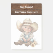 Cowgirl meisje met stetson cowboy pet schattig post-it® notes (Voorkant)