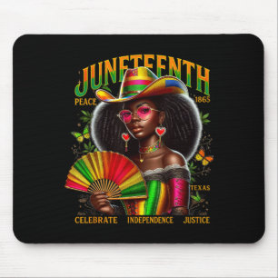 Cowgirl melanine meisje juneteenth 1865 zwarte tro muismat