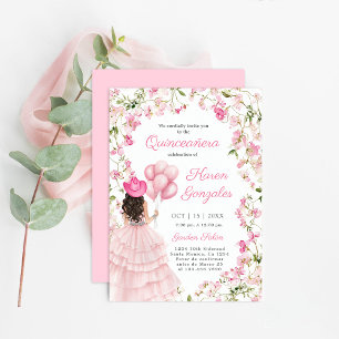 Cowgirl met ballonnen Quinceañera Uitnodiging