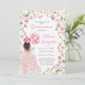 Cowgirl met ballonnen Quinceañera Uitnodiging (Staand voorkant)