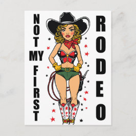 Cowgirl met citaat Niet mijn eerste rodeo Briefkaart