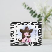 Cowgirl met "DIVAtude" Briefkaart (Staand voorkant)