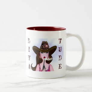 Cowgirl met DIVAtude-Mok Tweekleurige Koffiemok