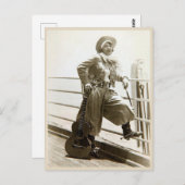  Cowgirl met gitaar Foto Briefkaart (Voorkant / Achterkant)