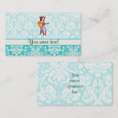 Cowgirl met Guitar; Cute Visitekaartje (Voorkant / Achterkant)