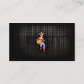 Cowgirl met Guitar; Zwart Visitekaartje (Achterkant)