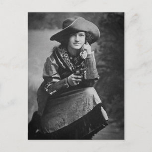 Cowgirl met haar zes schutter Briefkaart