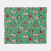 Cowgirl met kerstcadeautje Yeehaw Fleece Blanket (Voorkant (Horizontaal))