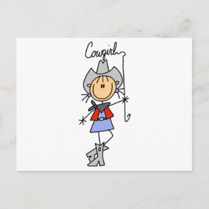 Cowgirl met Lasso T-shirts en cadeaus Briefkaart