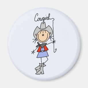 Cowgirl met Lasso Tshirts en Gifts Magneet