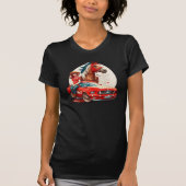 Cowgirl met Mustang Car Horse T-shirt (Voorkant)