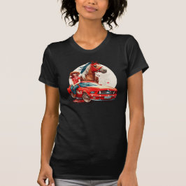 Cowgirl met Mustang Car Horse T-shirt