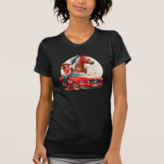 Cowgirl met Mustang Car Horse T-shirt