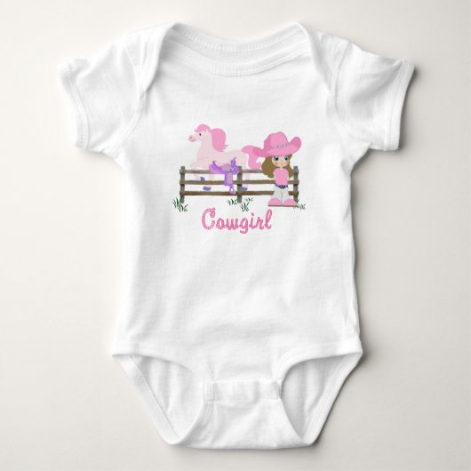 Cowgirl met paard romper (Voorkant)