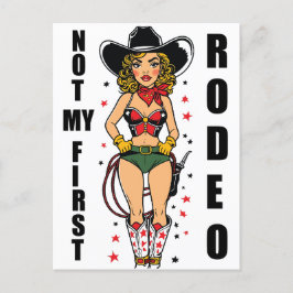 Cowgirl met Quote niet mijn eerste rodeo Briefkaart