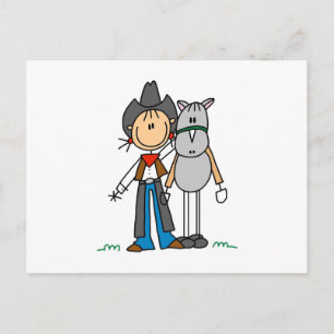 Cowgirl met T-shirts voor paarden en cadeautjes Briefkaart