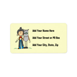 Cowgirl met T-shirts voor paarden en cadeautjes Etiket