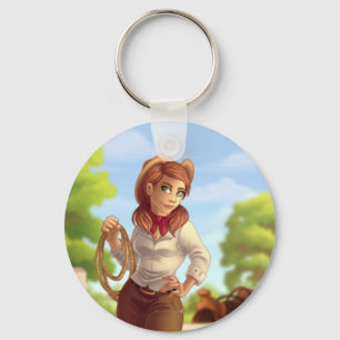 Cowgirl met touw promotie sleutelhanger