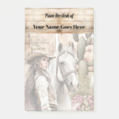 Cowgirl met waterverf cactus floral post-it® notes (Voorkant)