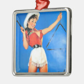  Cowgirl Metalen Ornament (Links)