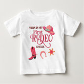 Cowgirl Mijn 1e Rodeo Baby meisje eerste verjaarda (Voorkant)