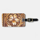 cowgirl mode western land bloemleder bagagelabel (Voorkant horizontaal)