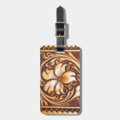 cowgirl mode western land bloemleder bagagelabel (Voorkant verticaal)