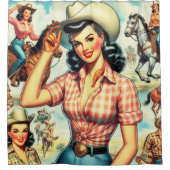  cowgirl naadloze illustratie douchegordijn (Voorkant)