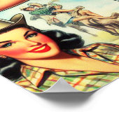  cowgirl naadloze illustratie poster (Hoek)