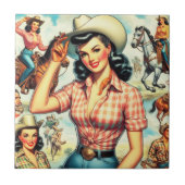  cowgirl naadloze illustratie tegeltje (Voorkant)