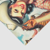 cowgirl naadloze illustratie tissuepapier (Detail)