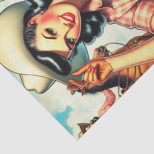 cowgirl naadloze illustratie tissuepapier (Detail)