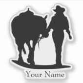 Cowgirl Naam Sticker (Voorkant)