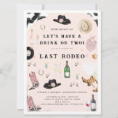 Cowgirl Nashville Pink Last Rodeo | Bachelorette Kaart (Voorkant)