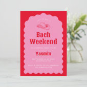 Cowgirl Nashville Rood & Roze Bachelorette Weekend Kaart (Staand voorkant)