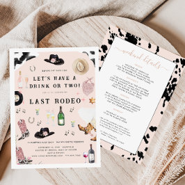 Cowgirl Nashville Roze Laatste Rodeo | Bachelorett Kaart