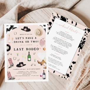 Cowgirl Nashville Roze Laatste Rodeo Bachelorett Kaart
