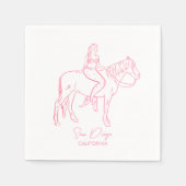 cowgirl ocean bachelorette cocktail servet (Voorkant)