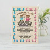 Cowgirl of Cowboy Gender Dispatch Party Kaart (Staand voorkant)