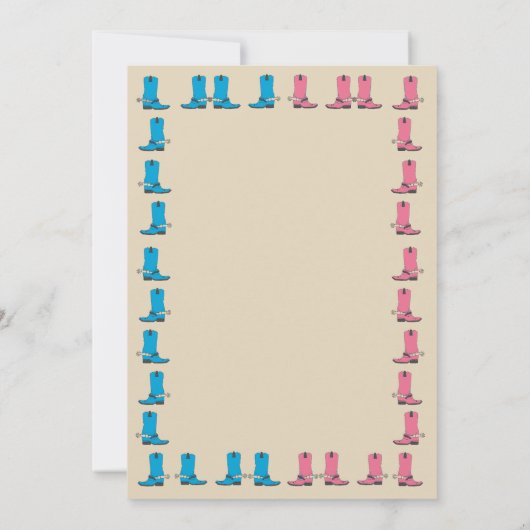 Cowgirl of Cowboy Gender Dispatch Party Kaart (Achterkant)