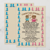 Cowgirl of Cowboy Gender Dispatch Party Kaart (Voorkant / Achterkant)