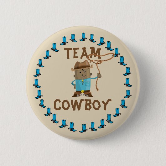 Cowgirl of Cowboy Gender onthulling Team Button (Voorkant)
