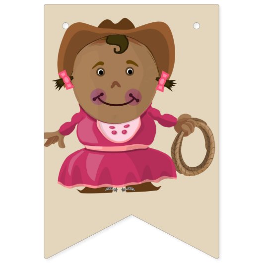 Cowgirl of Cowboy Gender onthult Bunting Flags Vlaggetjes (Eerste vlag)