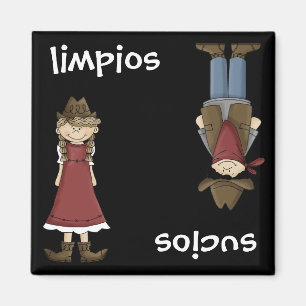 Cowgirl of Cowboy - Spaans en Español Dishwasher Magneet